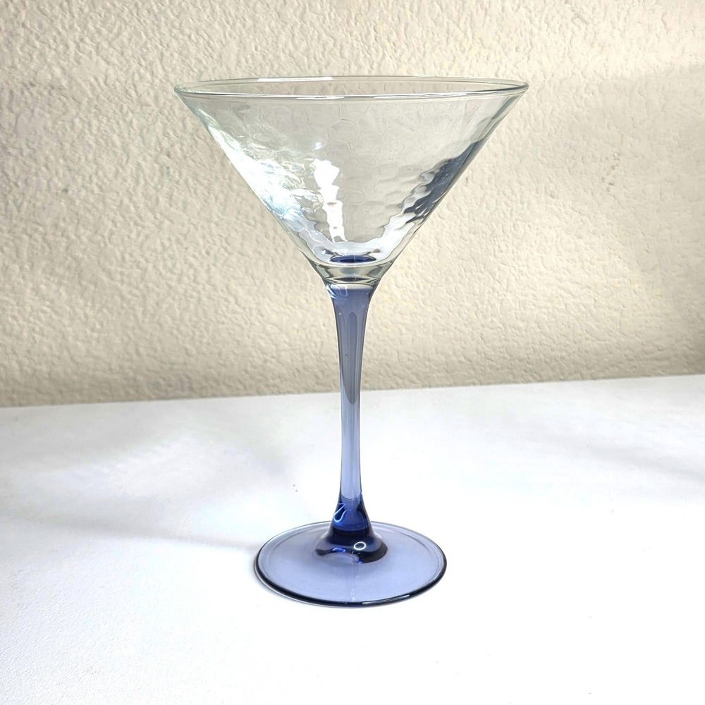 Set of 4 Pastel Stemmed Martini Glasses Lilac Pink Blue Green Art Glass - Picture 4 of 5